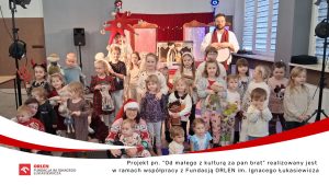 Read more about the article Świąteczny spektakl teatralny w ramach projektu „Od małego z kulturą za pan brat”